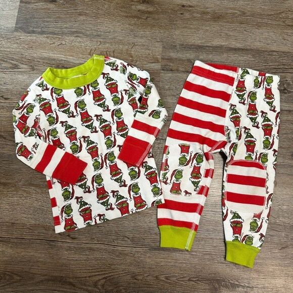 Hanna Andersson Other - Hanna Andersson 85 cm 2T Grinch Pajamas Long Sleeve Cotton Christmas Holiday